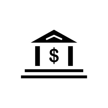 Banka binası ikonunun İmaj Vektörü grafiği. Yatırım, ödeme, finans, ticaret vs. için uygun.