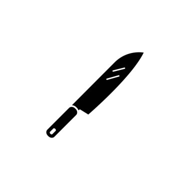 Yemek pişirme bıçağı ikonunun çizim vektörü grafiği. Aşçı, restoran, mutfak gereçleri vs. için uygun.