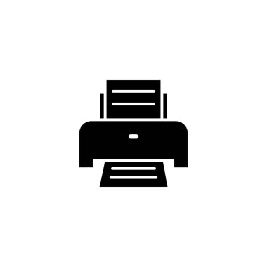 Yazıcı simgesinin İllüstrasyon Vektörü grafiği. Yazdırma, ofis, belge, mürekkep jeti vs. için uygun.