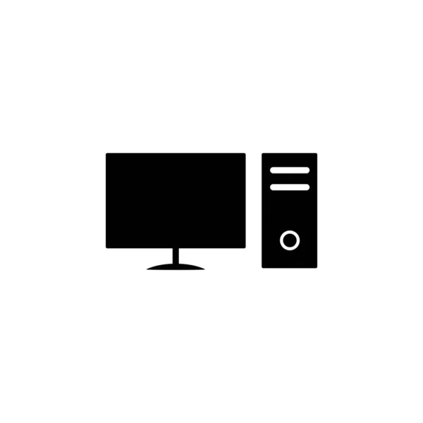 Illustrazione Grafica Vettoriale Dell Icona Del Adatto Computer Desktop Moderno — Vettoriale Stock