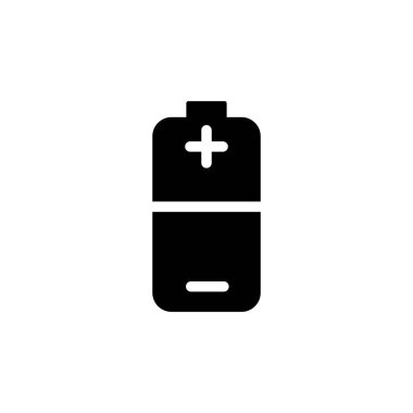 Batarya ikonunun illüstrasyon vektörü grafiği. Güç, yük, alkali, enerji vs. için uygun.