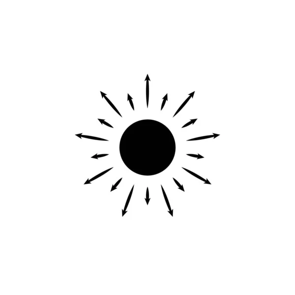 イラスト太陽のアイコンのベクトルグラフィック 陽射し 日の出などに適しています — ストックベクタ