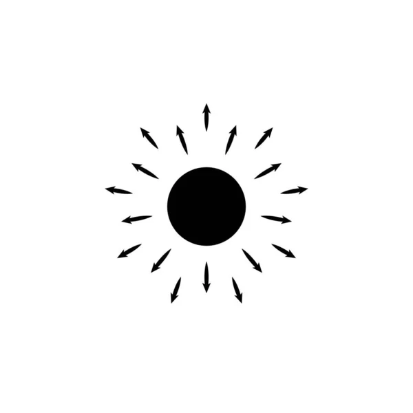イラスト太陽のアイコンのベクトルグラフィック 陽射し 日の出などに適しています — ストックベクタ