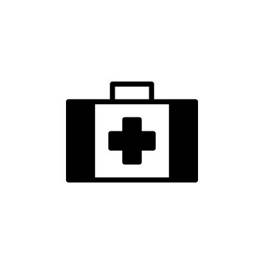 İllüstrasyon Vector, ilk yardım çantası ikonu grafiği. Acil durum, yardım, ilk yardım vesaire için uygun.