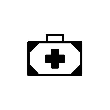 İllüstrasyon Vector, ilk yardım çantası ikonu grafiği. Acil durum, yardım, ilk yardım vesaire için uygun.