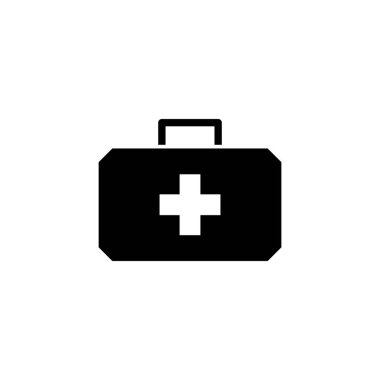 İllüstrasyon Vector, ilk yardım çantası ikonu grafiği. Acil durum, yardım, ilk yardım vesaire için uygun.