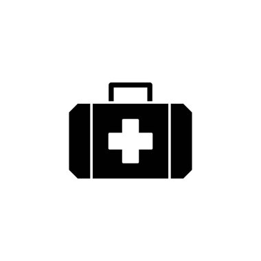 İllüstrasyon Vector, ilk yardım çantası ikonu grafiği. Acil durum, yardım, ilk yardım vesaire için uygun.
