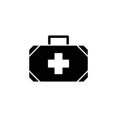 İllüstrasyon Vector, ilk yardım çantası ikonu grafiği. Acil durum, yardım, ilk yardım vesaire için uygun.