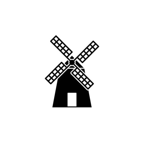 Illustratie Vectorgrafiek Van Windmolen Icoon Template — Stockvector