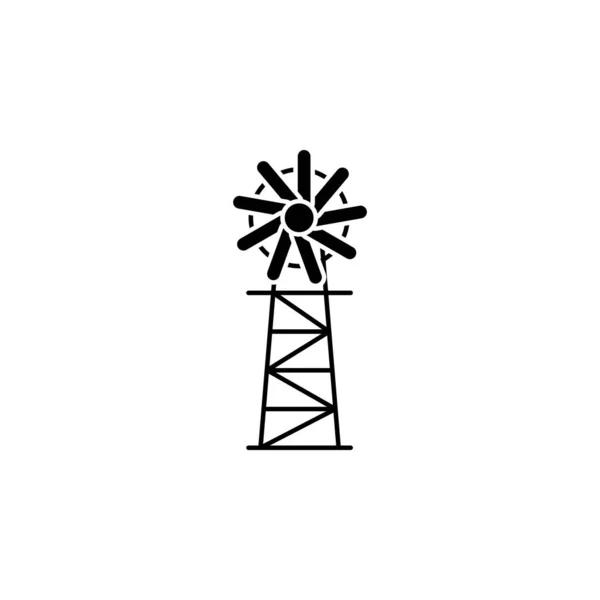 Illustration Vektorgrafik Der Windmühlen Icon Vorlage — Stockvektor