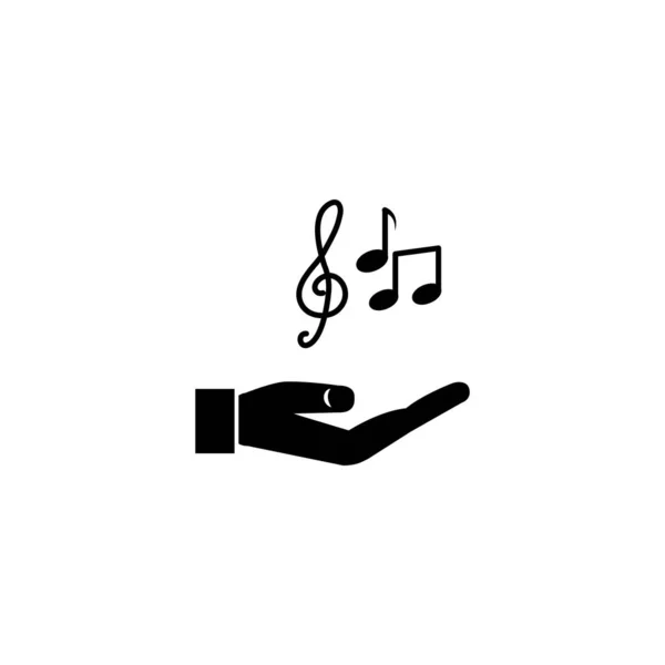 Illustration Vektorgrafik Der Hand Und Musiksymbol — Stockvektor