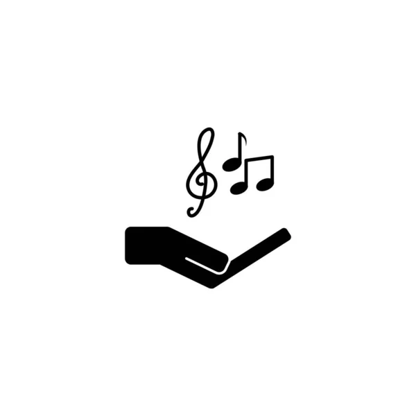 Illustration Vektorgrafik Der Hand Und Musiksymbol — Stockvektor