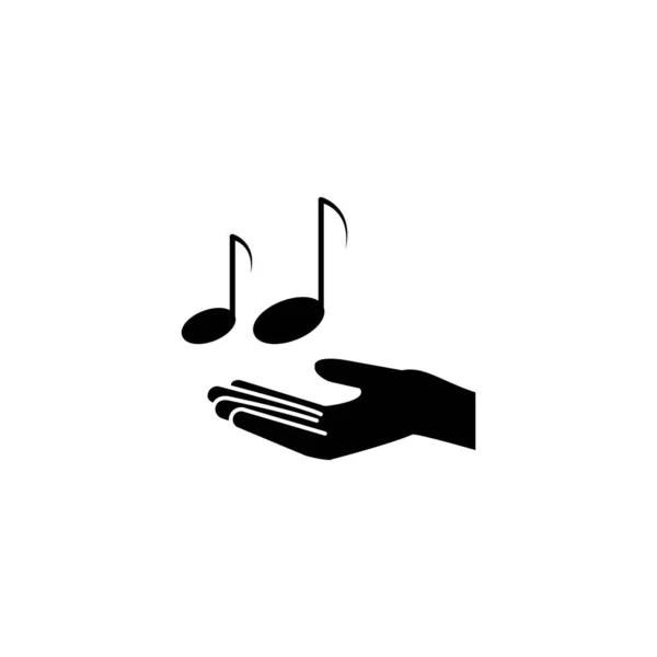 Illustration Vektorgrafik Der Hand Und Musiksymbol — Stockvektor