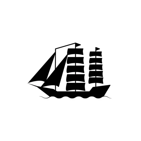 Иллюстрация Векторная Графика Шаблона Иконки Корабля Ветра — стоковый вектор