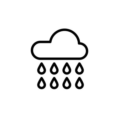 Yağmur simgesi şablonunun İllüstrasyon Vektörü grafiği