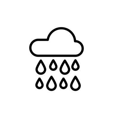 Yağmur simgesi şablonunun İllüstrasyon Vektörü grafiği