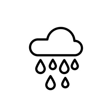 Yağmur simgesi şablonunun İllüstrasyon Vektörü grafiği