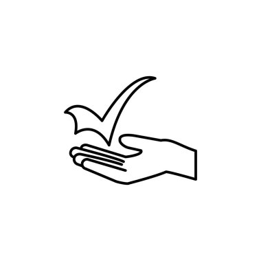 El hareketlerinin resimleme vektörü grafiği onaylanmış simge