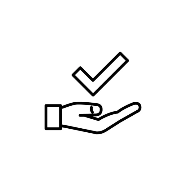 手部手势的说明性矢量图形获得批准的图标 — 图库矢量图片