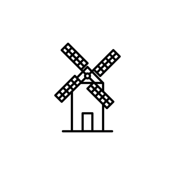 Grafik Vektor Ilustrasi Dari Templat Ikon Windmill - Stok Vektor