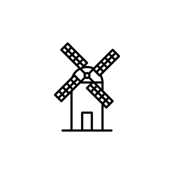 Grafik Vektor Ilustrasi Dari Templat Ikon Windmill - Stok Vektor