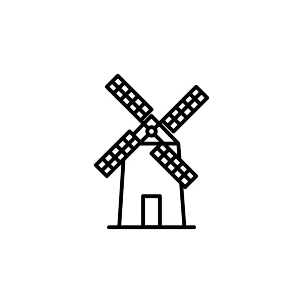 Grafik Vektor Ilustrasi Dari Templat Ikon Windmill - Stok Vektor