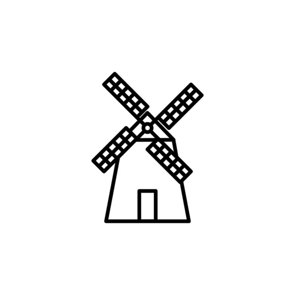 Grafik Vektor Ilustrasi Dari Templat Ikon Windmill - Stok Vektor