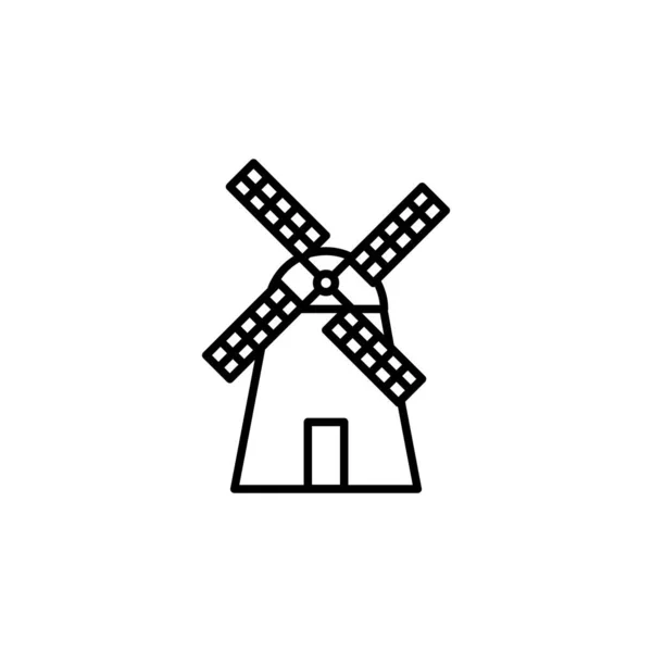 Grafik Vektor Ilustrasi Dari Templat Ikon Windmill - Stok Vektor