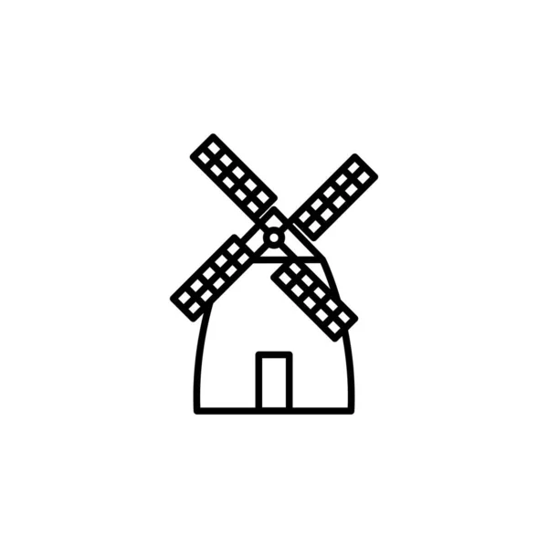 Grafik Vektor Ilustrasi Dari Templat Ikon Windmill - Stok Vektor