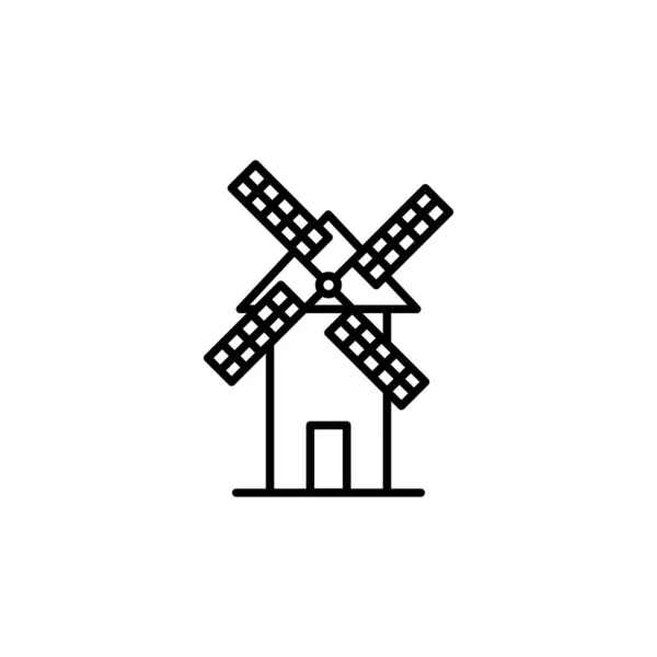 Grafik Vektor Ilustrasi Dari Templat Ikon Windmill - Stok Vektor