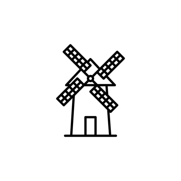 Grafik Vektor Ilustrasi Dari Templat Ikon Windmill - Stok Vektor