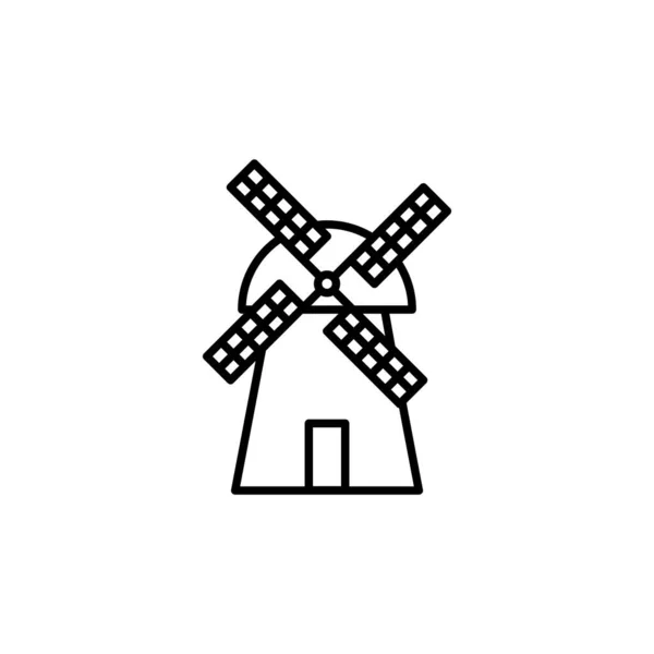 Grafik Vektor Ilustrasi Dari Templat Ikon Windmill - Stok Vektor