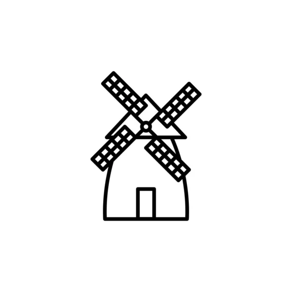 Grafik Vektor Ilustrasi Dari Templat Ikon Windmill - Stok Vektor