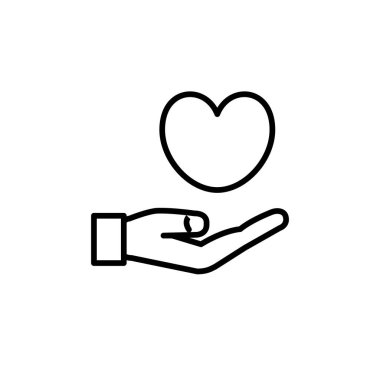 El ve kalbin çizimi, aşk simgesi