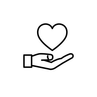 El ve kalbin çizimi, aşk simgesi