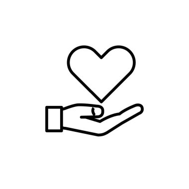 El ve kalbin çizimi, aşk simgesi