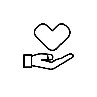 El ve kalbin çizimi, aşk simgesi