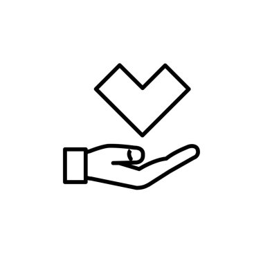 El ve kalbin çizimi, aşk simgesi