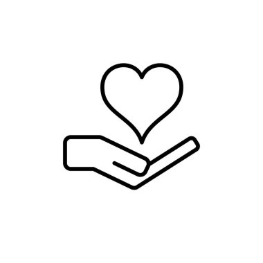 El ve kalbin çizimi, aşk simgesi