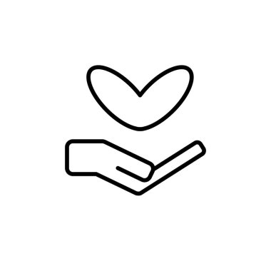 El ve kalbin çizimi, aşk simgesi