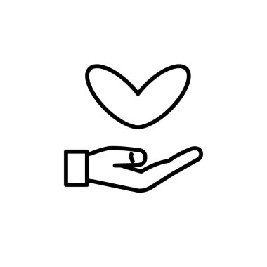 El ve kalbin çizimi, aşk simgesi