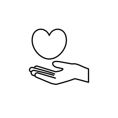 El ve kalbin çizimi, aşk simgesi