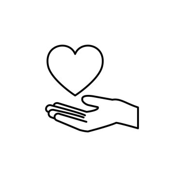 El ve kalbin çizimi, aşk simgesi