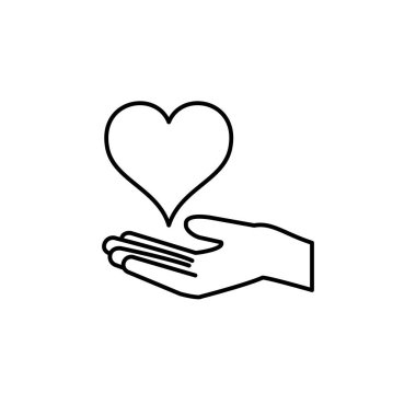 El ve kalbin çizimi, aşk simgesi