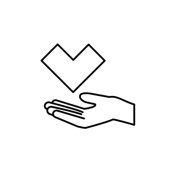 手和心的图解向量 爱情图标 — 图库矢量图片