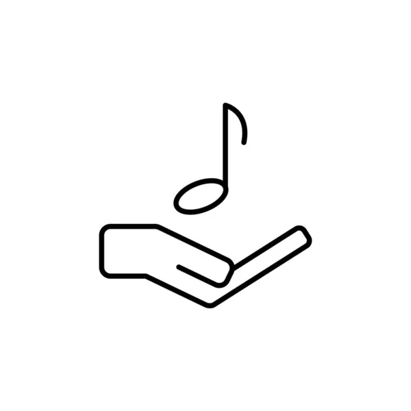 Illustration Vektorgrafik Der Hand Und Musiksymbol — Stockvektor