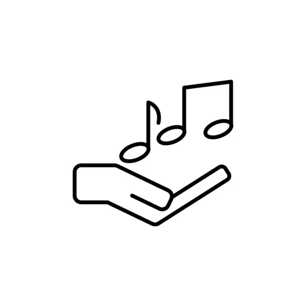 Illustration Vektorgrafik Der Hand Und Musiksymbol — Stockvektor