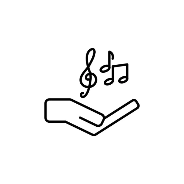 Illustration Vektorgrafik Der Hand Und Musiksymbol — Stockvektor