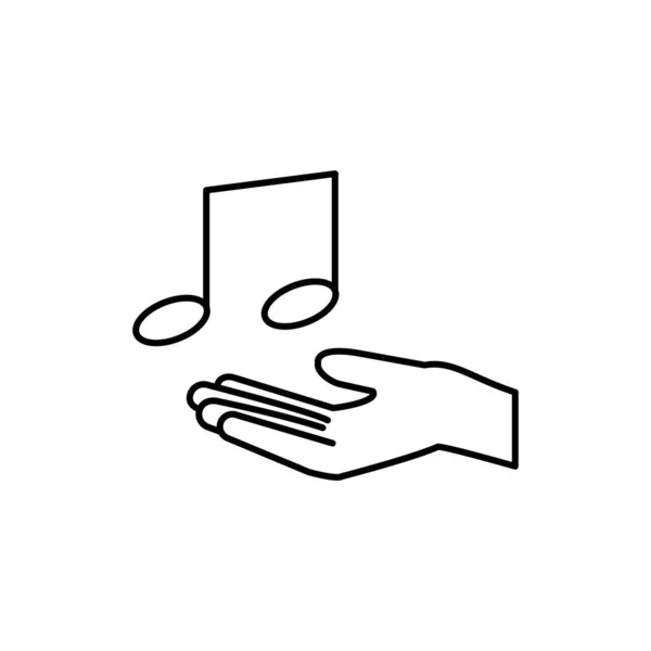 Illustration Vektor Grafik Hand Och Musik Ikon — Stock vektor