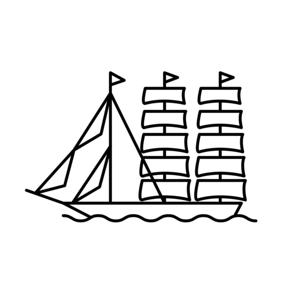 Illustration Vector Graphic Wind Ship Icon Template — Stock Vector